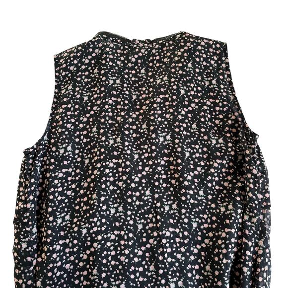 AllSaints Jayda Pepper Floral Zip Front Tie Back Mini Dress Size Medium - Picture 6 of 8
